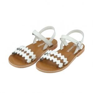 NEW L'AMOUR girl's eden scalloped sandals in white